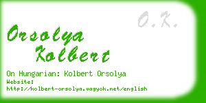 orsolya kolbert business card